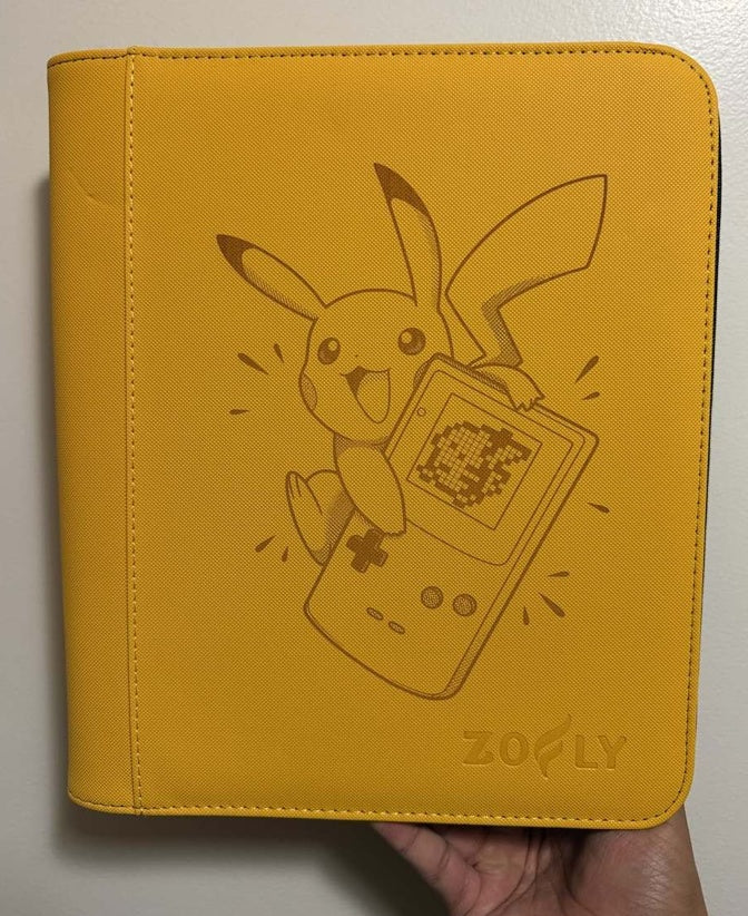 Pikachu Gameboy Custom Engraved Pokemon TOP LOADER Binder
