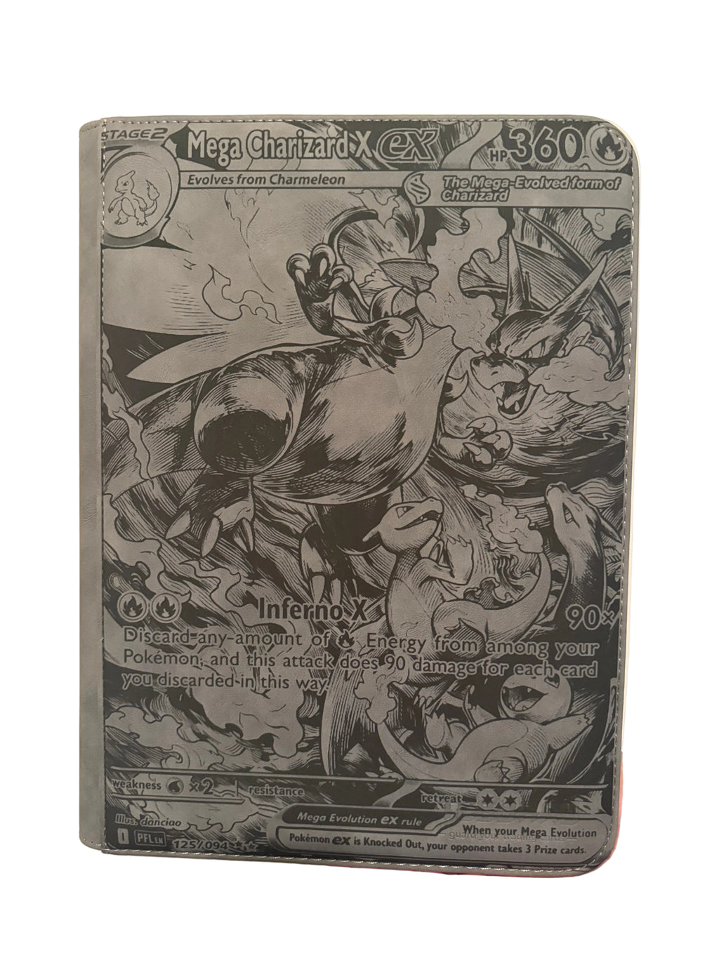 Mega Charizard X EX Custom Engraved Pokemon Standard Card Binder
