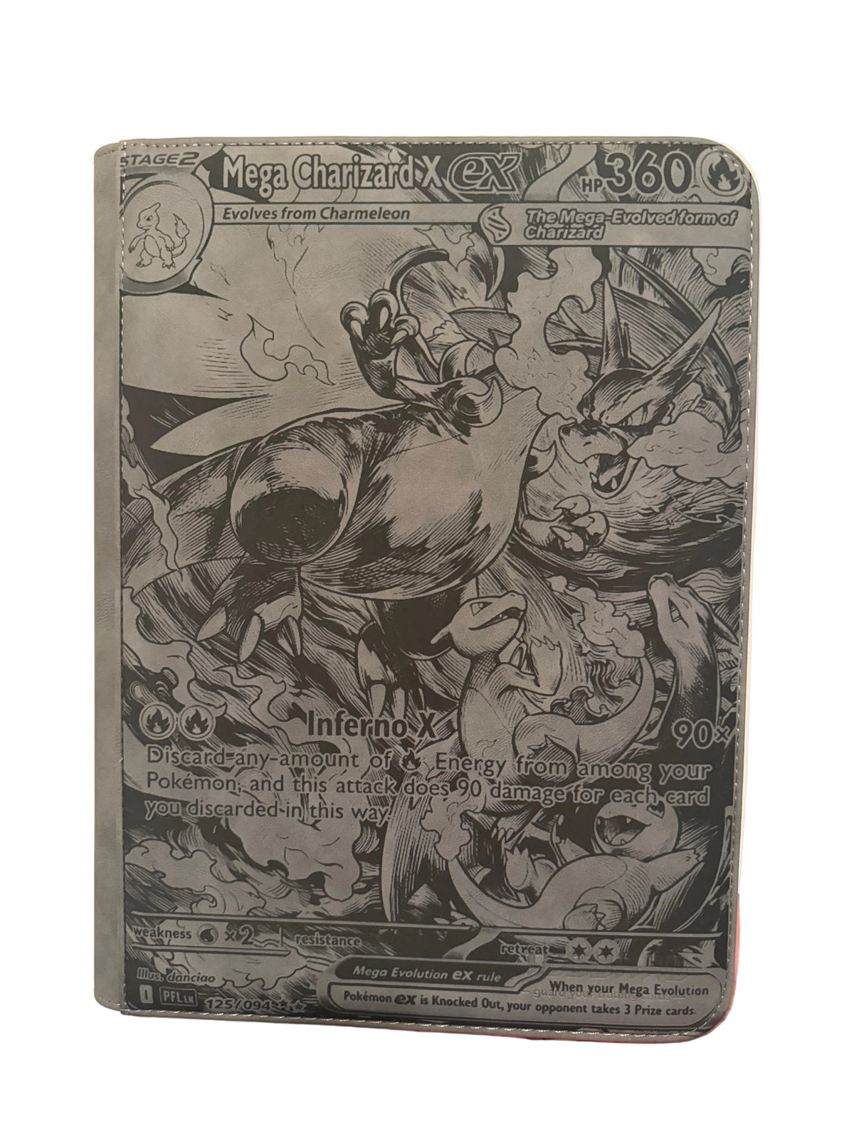 Mega Charizard X EX Custom Engraved Pokemon Standard Card Binder