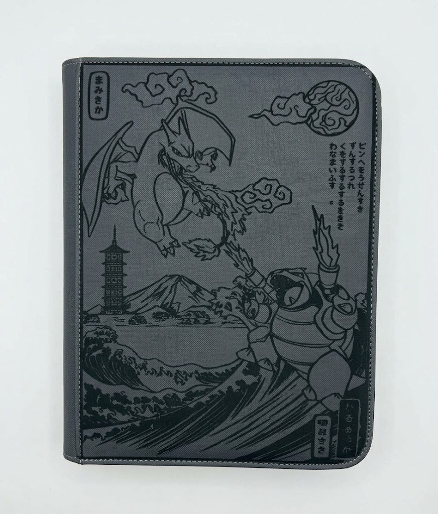 Charizard vs Blastoise Custom Engraved Pokemon TOP LOADER Binder