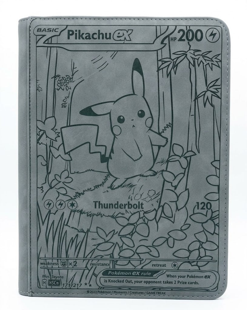 Pikachu EX Custom Engraved Pokemon Standard Card Binder