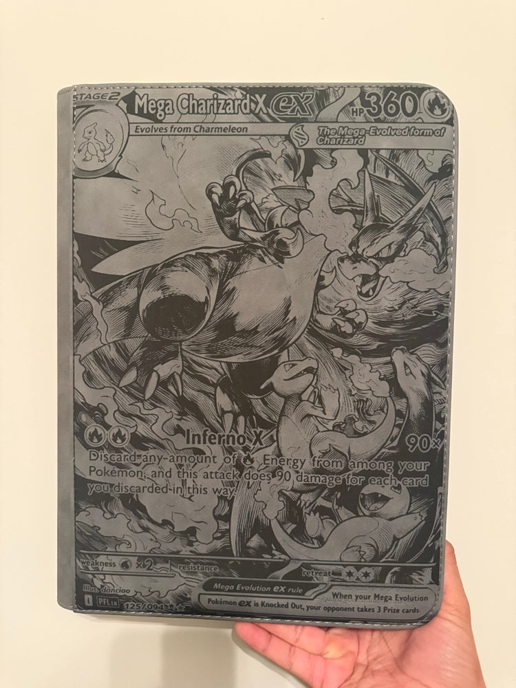 Mega Charizard X EX Custom Engraved Pokemon Standard Card Binder