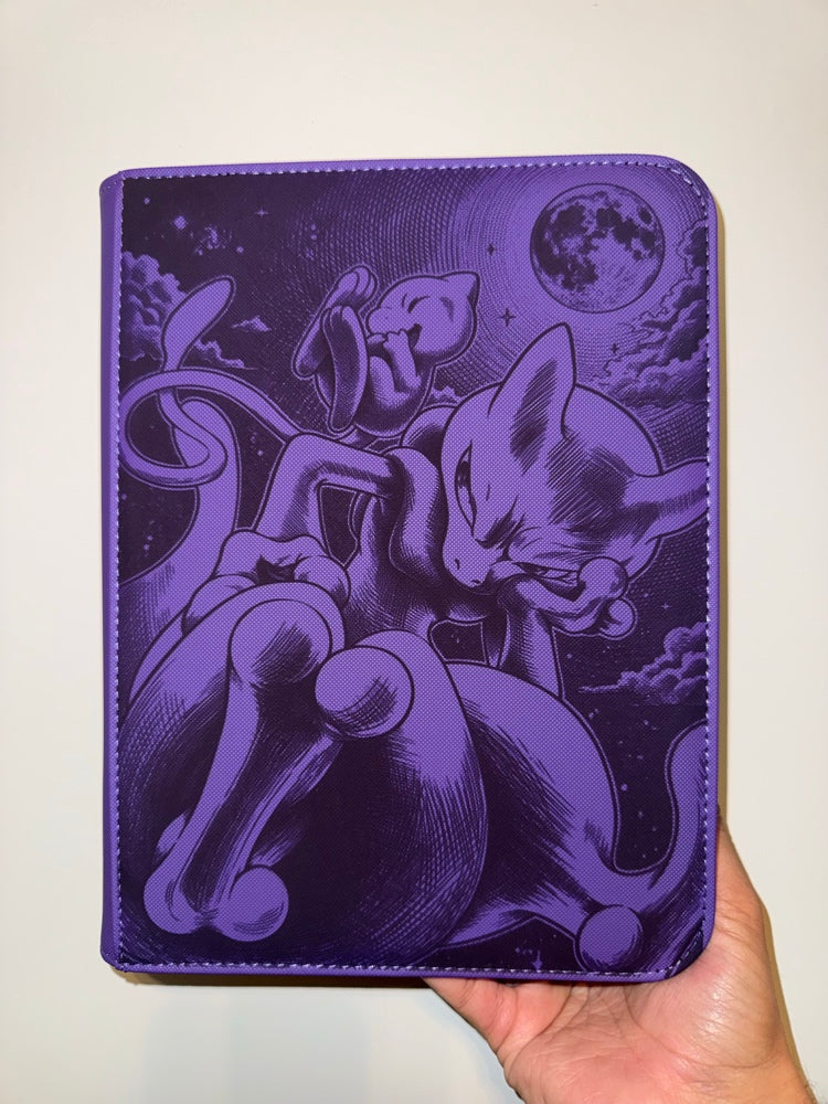 Mew and Mewtwo GX Custom Engraved Pokemon TOP LOADER Binder