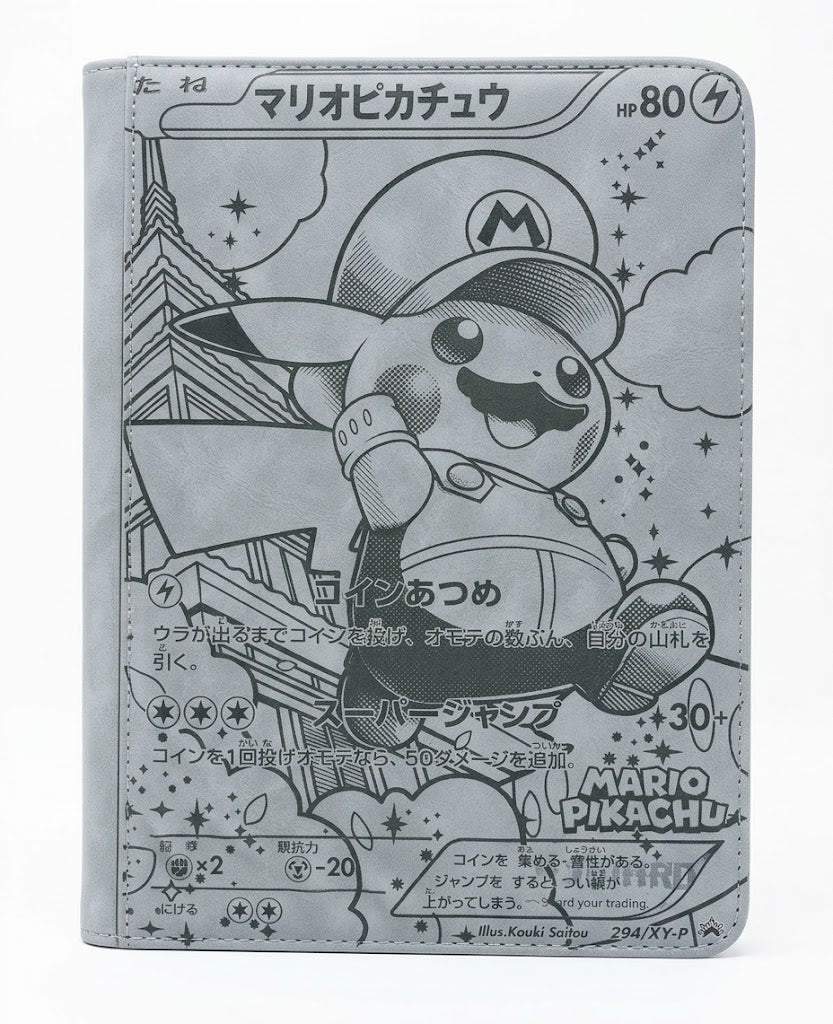 Mario Pikachu Custom Engraved Pokemon Standard Card Binder