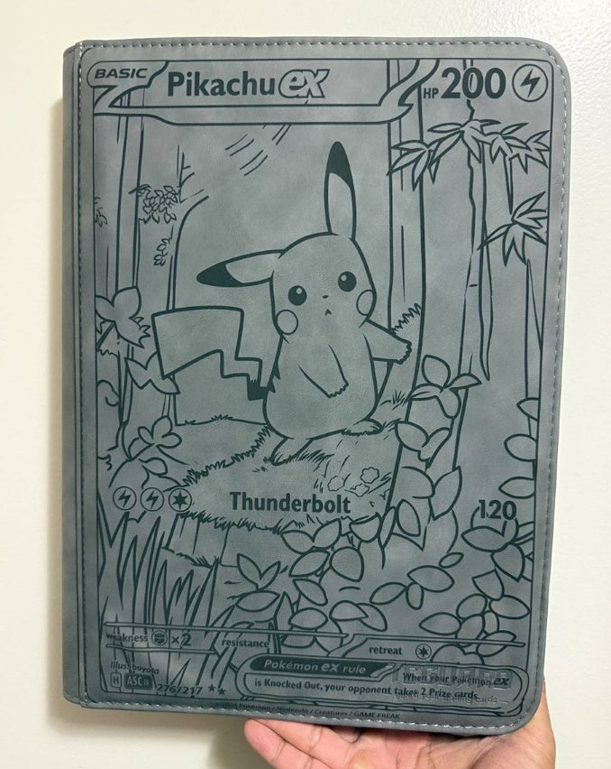 Pikachu EX Custom Engraved Pokemon Standard Card Binder