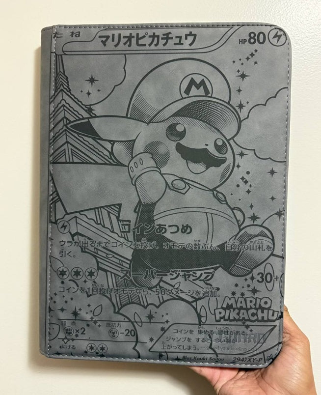 Mario Pikachu Custom Engraved Pokemon Standard Card Binder