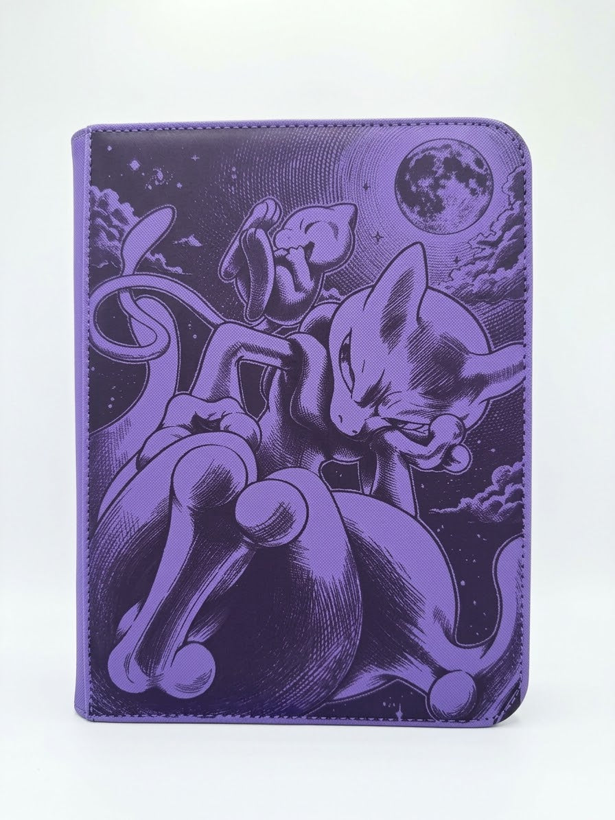Mew and Mewtwo GX Custom Engraved Pokemon TOP LOADER Binder